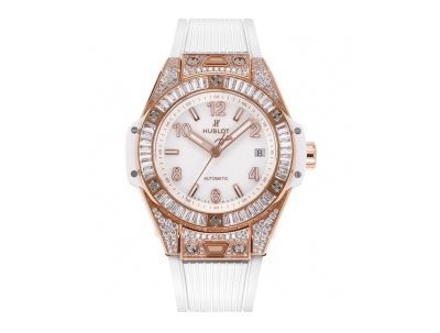 MS Factory Hublot Big Bang Diamond Rose gold steel case with White Watch